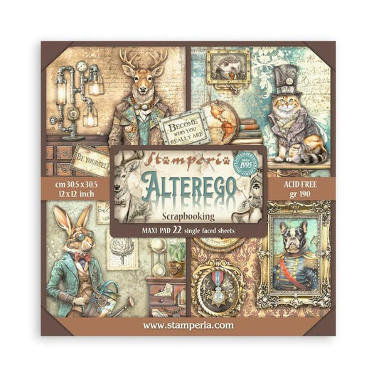 Stamperia - Single-Sided Paper Pad 12X12 - 22 Pack - Alterego