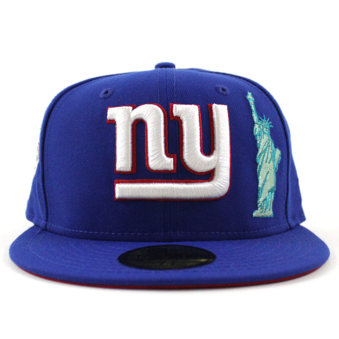 STATUE OF LIBERTY NEW YORK GIANTS 75TH ANNIVERSARY 59Fifty New Era Fitted Hat  (Blue Red Under Brim)