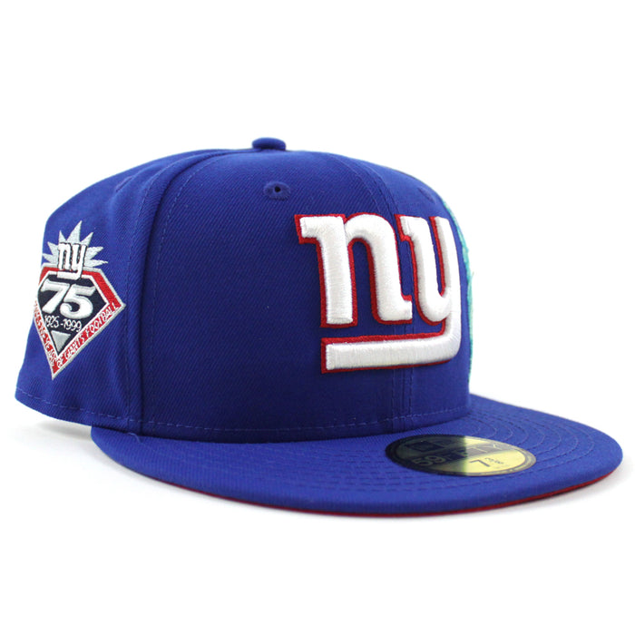 STATUE OF LIBERTY NEW YORK GIANTS 75TH ANNIVERSARY 59Fifty New Era Fitted Hat  (Blue Red Under Brim)