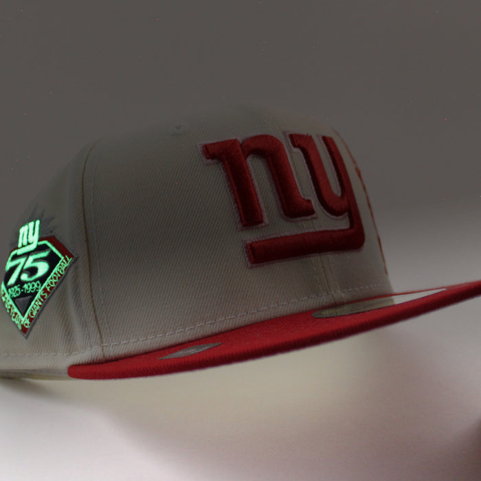 STATUE OF LIBERTY NEW YORK GIANTS 75TH ANNIVERSARY 59Fifty New Era Fitted Hat (Chrome White Red Pink Under Brim)