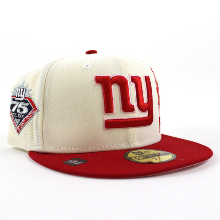 STATUE OF LIBERTY NEW YORK GIANTS 75TH ANNIVERSARY 59Fifty New Era Fitted Hat (Chrome White Red Pink Under Brim)