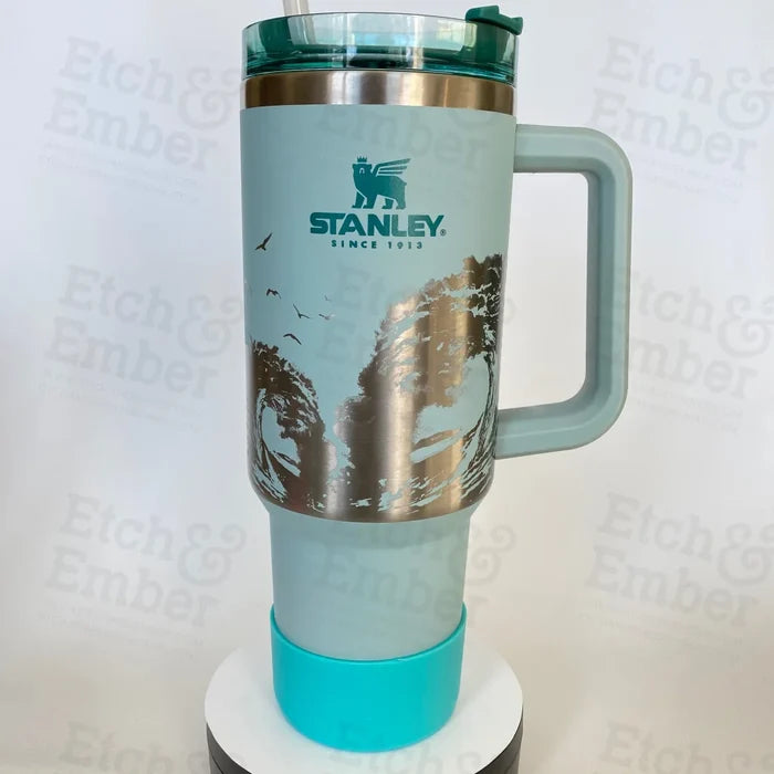 Stormy Sea Custom Stanley Adventure Quencher 40 Oz Tumbler Seafoam Cup Tumblers