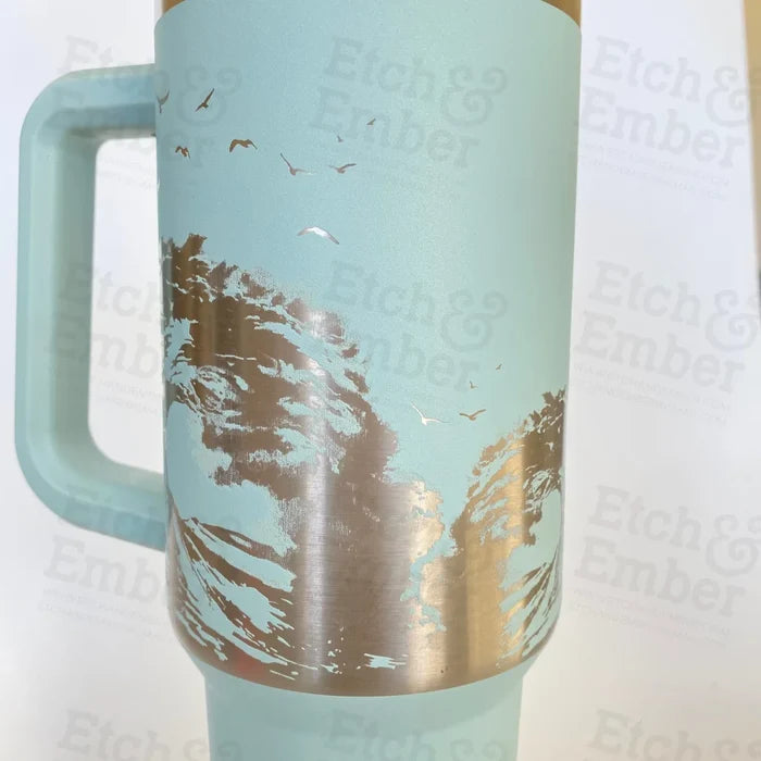 Stormy Sea Custom Stanley Adventure Quencher 40 Oz Tumbler Tumblers