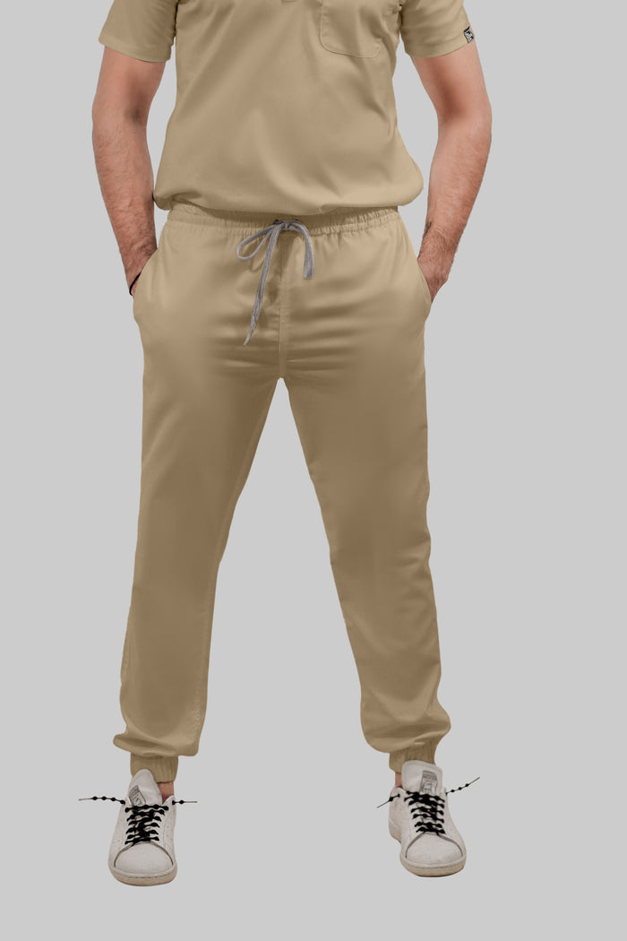 Stretchable (4Way) Women Beige Jogger