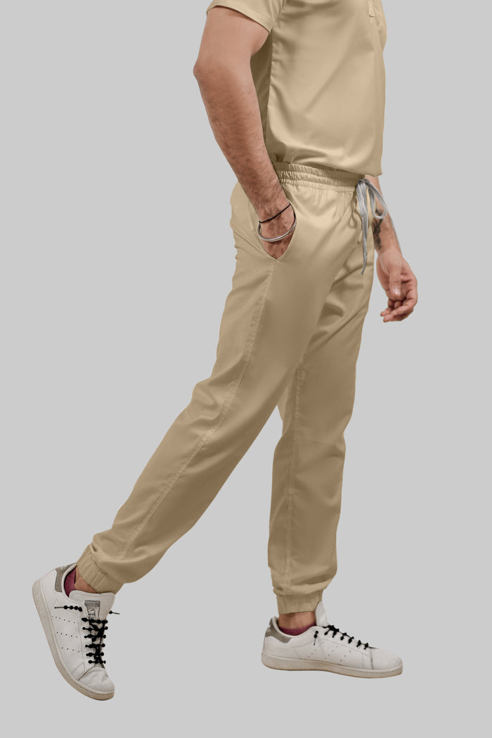 Stretchable (4Way) Women Beige Jogger