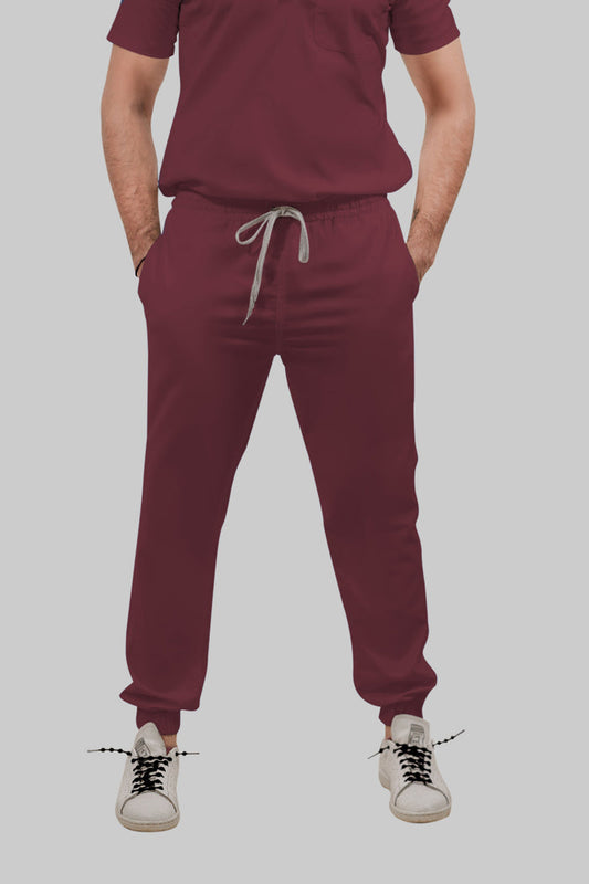 Stretchable (4Way) Women Burgundy Jogger