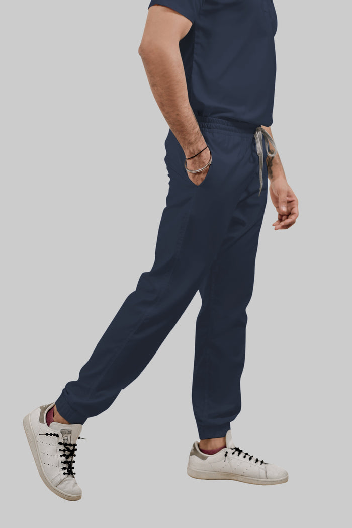 Stretchable (4Way) Women Navy Blue Jogger