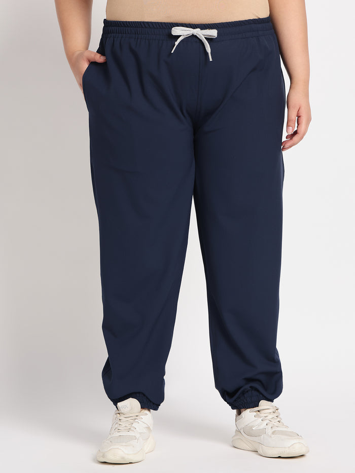 Stretchable (4Way) Women Navy Blue Jogger
