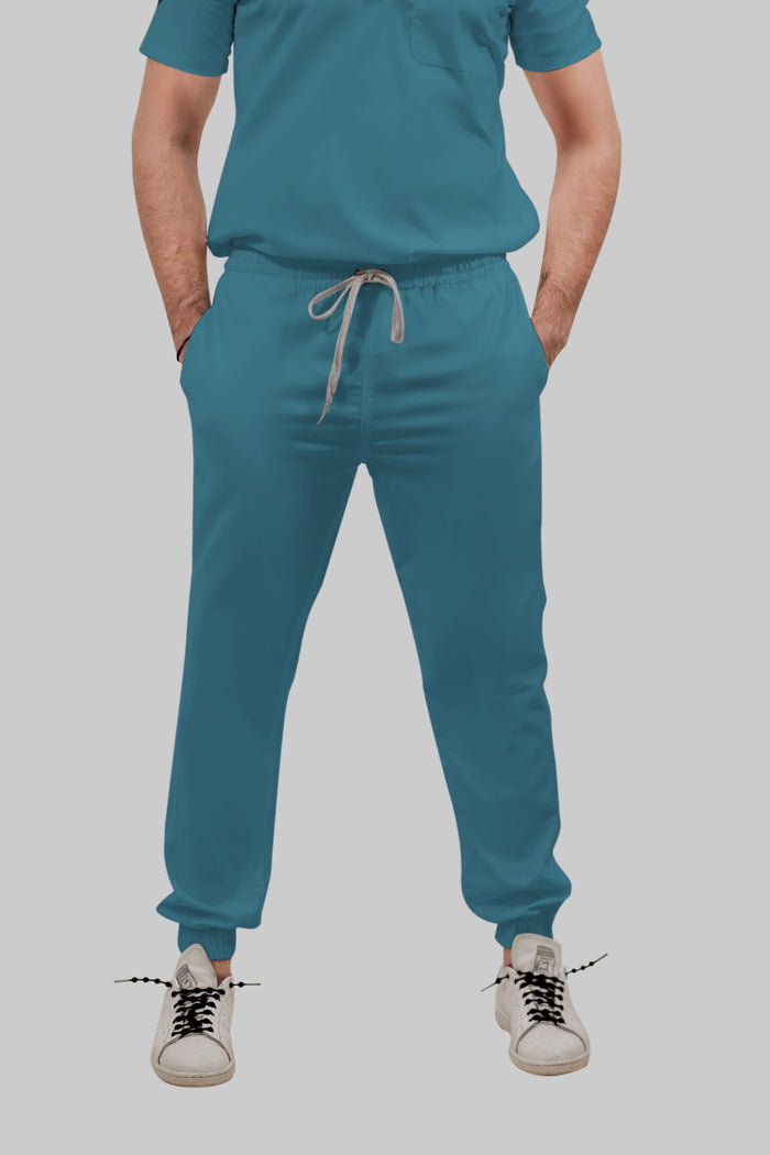 Stretchable (4Way) Women Peacock Blue Jogger