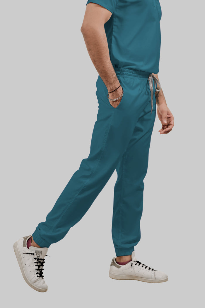 Stretchable (4Way) Women Peacock Blue Jogger