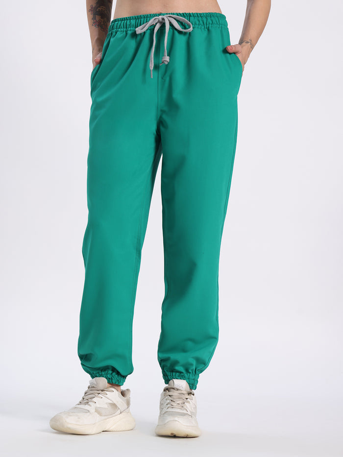 Stretchable (4Way) Women Sea Green Jogger