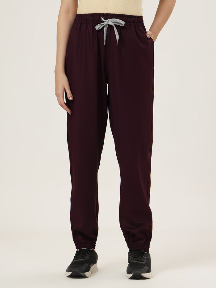 Stretchable (4Way) Women Wine Jogger