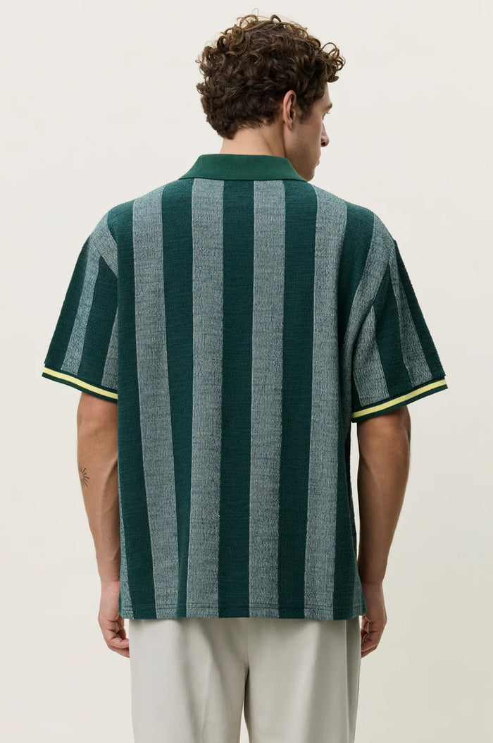 Stripe Jacquard Football Jersey Pine Green