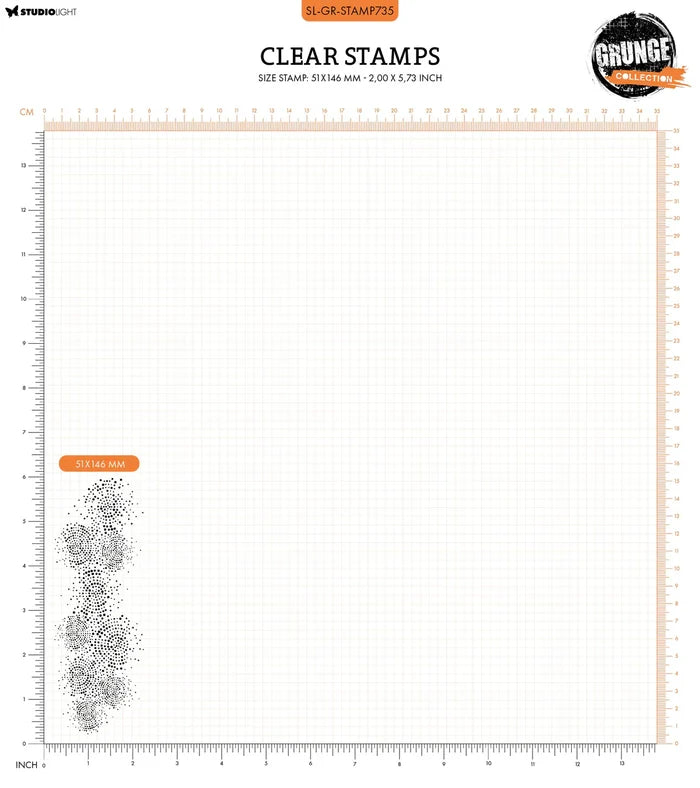 Studio Light - Clear Stamp - Essentials 1 PC - Dotted Circles. A simple background stamp of dots in a circular pattern, a good way to add some colour and dimension to the back of your paper crafting project. Available at Embellish Away located in Bowmanville Ontario Canada.