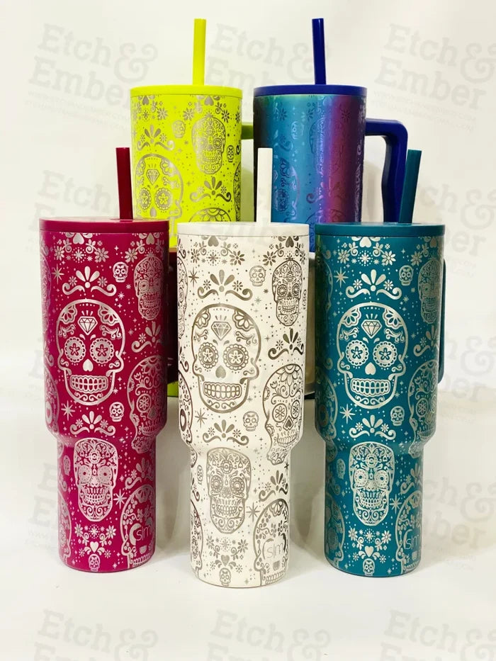 Sugar Skulls Trek Tumbler Adventure Quencher 40 Oz Tumbler Tumblers