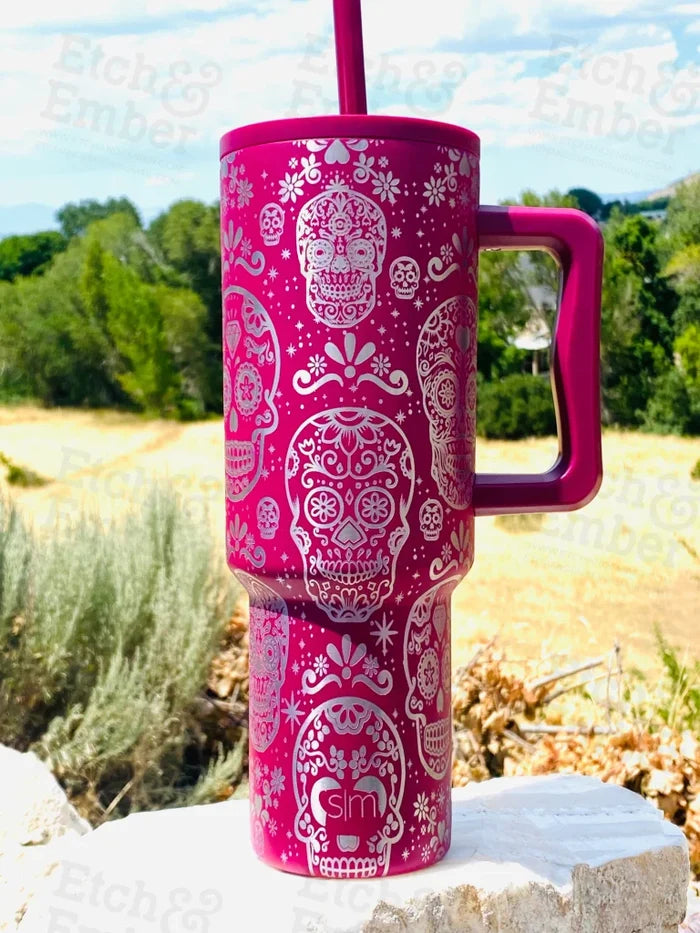 Sugar Skulls Trek Tumbler Adventure Quencher 40 Oz Tumbler Tumblers