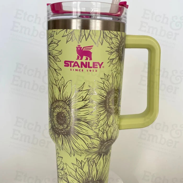 Sunflowers Custom Stanley Adventure Quencher 40 Oz Tumbler Citron Mix Tumblers