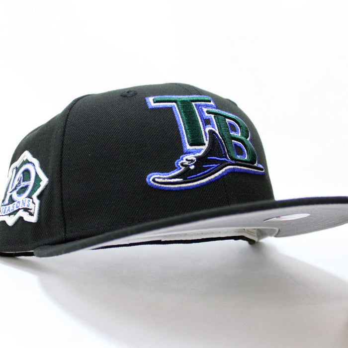 Tampa Bay Devil Rays 10th Season New Era 59Fifty Fitted Hat (Black Grey Under Brim)