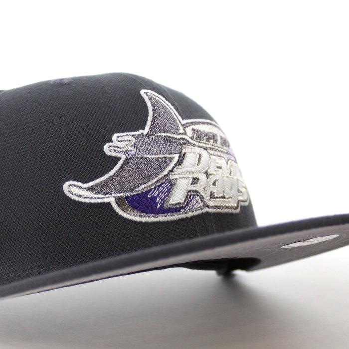 Tampa Bay Devil Rays 10th Season New Era 59Fifty Fitted Hat (GITD Dark Graphite Gray Under Brim)