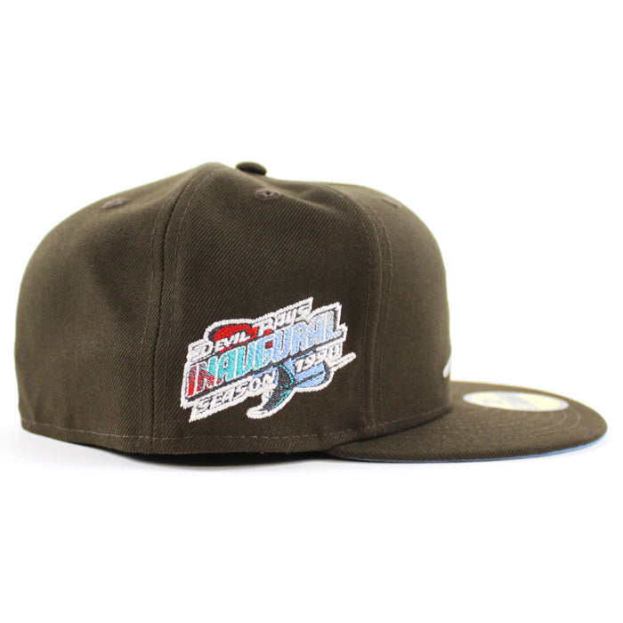 Tampa Bay Devil Rays 1998 Inaugural Season New Era 59Fifty Fitted Hat (GITD Walnut Sky Blue Under Brim)