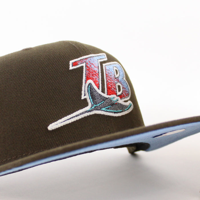 Tampa Bay Devil Rays 1998 Inaugural Season New Era 59Fifty Fitted Hat (GITD Walnut Sky Blue Under Brim)