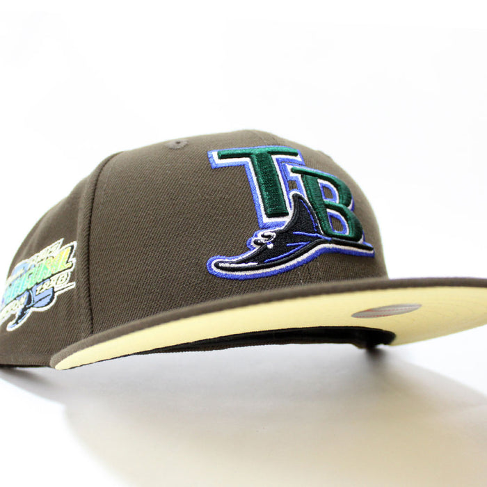Tampa Bay Devil Rays 1998 Inaugural Season New Era 59Fifty Fitted Hat (Walnut Soft Yellow Under Brim)