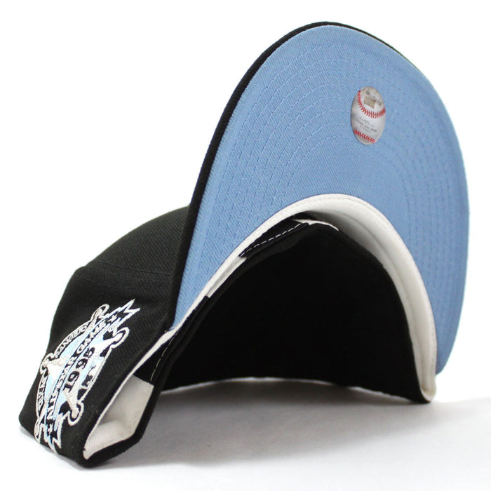 Texas Rangers 1995 All-Star Game New Era 59Fifty Fitted Hat (Glow in the Dark Black Sky Blue Brim)