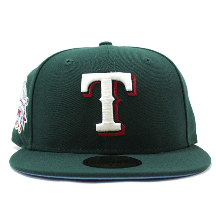Texas Rangers 1995 All Star Game New Era 59Fifty Fitted Hat (Glow in the Dark Green Sky Blue Under Brim)
