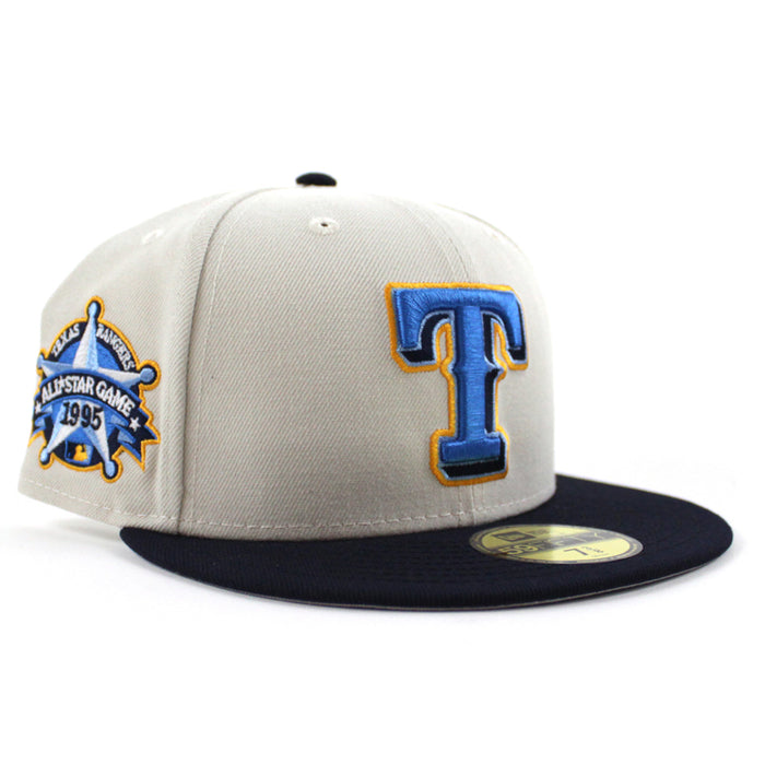 Texas Rangers 1995 All Star Game New Era 59Fifty Fitted Hat (Stone Navy Gray Under Brim)