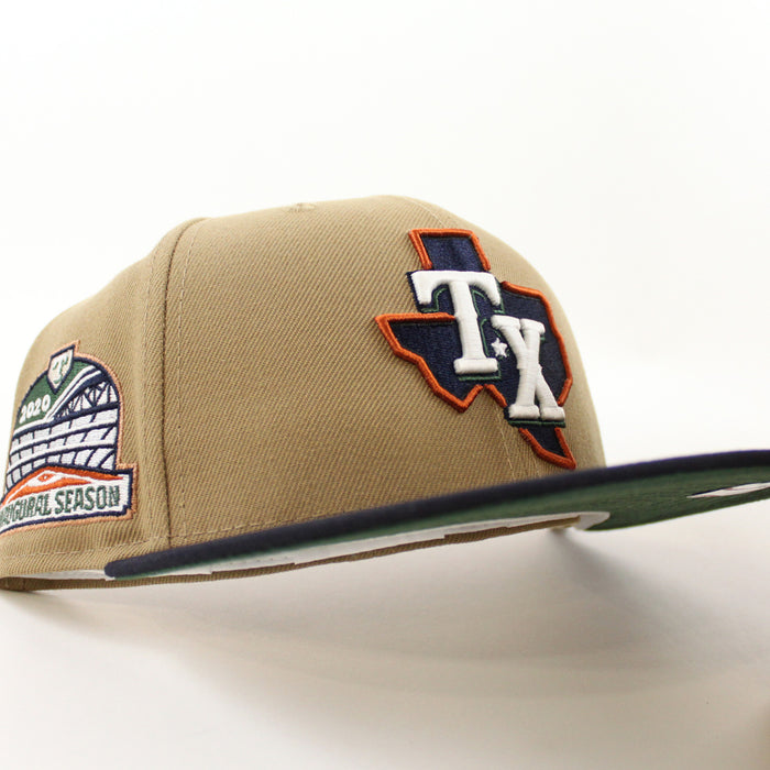 Texas Rangers Inaugural Season New Era 59Fifty Fitted Hat (GITD Khaki Navy Green Under Brim)