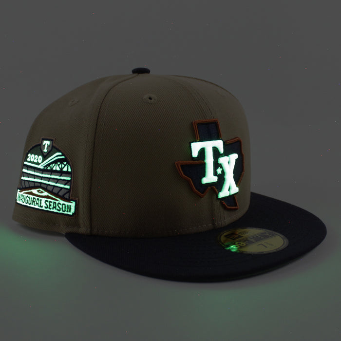 Texas Rangers Inaugural Season New Era 59Fifty Fitted Hat (GITD Khaki Navy Green Under Brim)