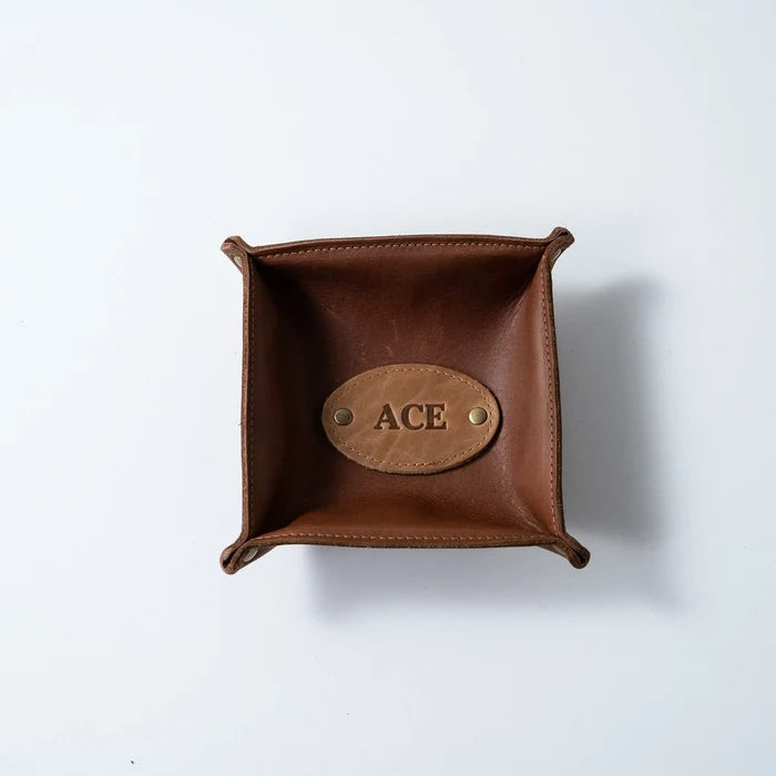 The Monticello Fine Leather Desk Valet Caddy Tray | Holtz Leather Co.