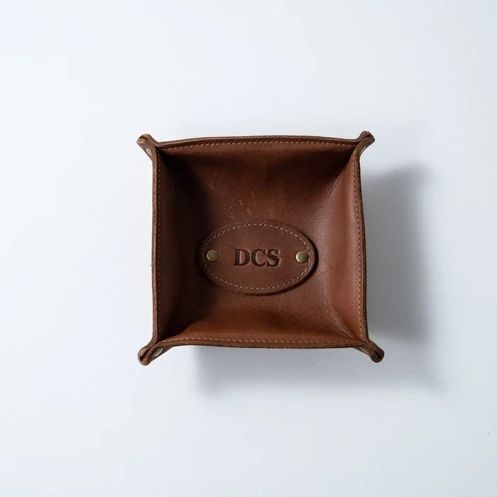 The Monticello Fine Leather Desk Valet Caddy Tray | Holtz Leather Co.