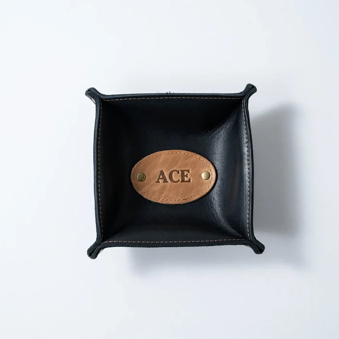 The Monticello Fine Leather Desk Valet Caddy Tray | Holtz Leather Co.