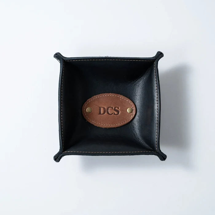 The Monticello Fine Leather Desk Valet Caddy Tray | Holtz Leather Co.