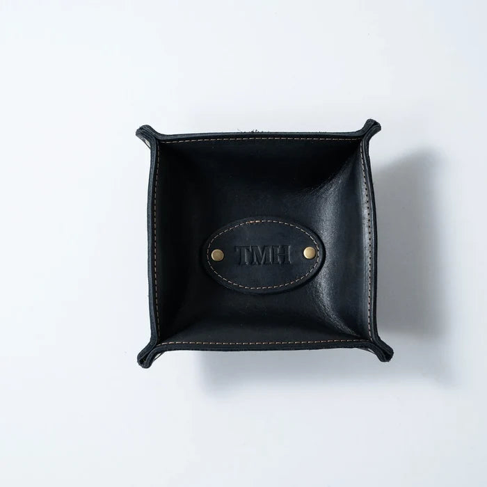 The Monticello Fine Leather Desk Valet Caddy Tray | Holtz Leather Co.