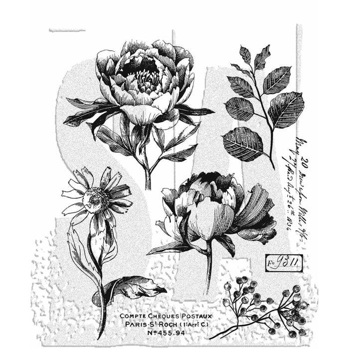 Tim Holtz - Cling Stamps 7"X8.5" - French Garden. Available at Embellish Away located in Bowmanville Ontario Canada.