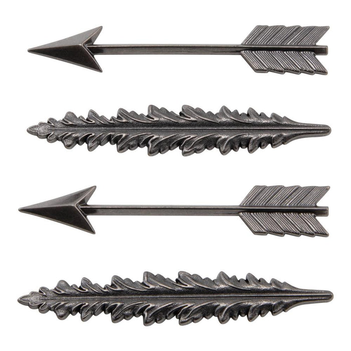 Tim Holtz - Idea-Ology - Metal Adornments - 4/Pkg - Quill & Arrow. The intrigue detailing of the Tim Holtz Quill & Arrow Adornments will enhance your next project. The antiqued metal castings capture timeless styling and provide the perfect decorative element. Available at Embellish Away located in Bowmanville Ontario Canada.