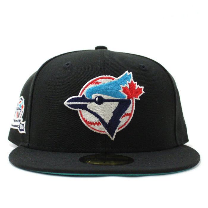 Toronto Blue Jays 10th Anniversary New Era 59Fifty Fitted Hat (Glow in the Dark Black Teal Under Brim)