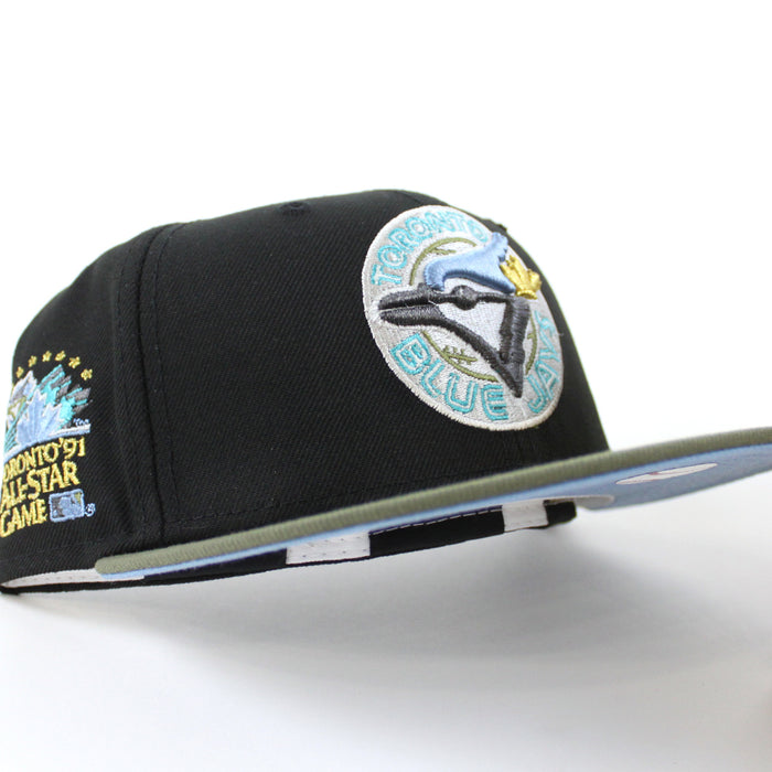 Toronto Blue Jays 1991 All Star Game New Era 59Fifty Fitted Hat (Black Olive Green Sky Blue Under Brim)
