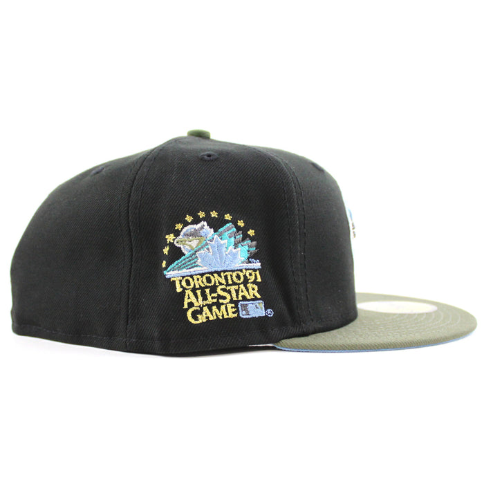 Toronto Blue Jays 1991 All Star Game New Era 59Fifty Fitted Hat (Black Olive Green Sky Blue Under Brim)