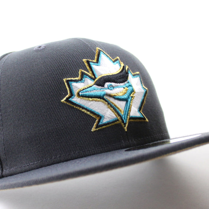 Toronto Blue Jays 25 New Era 59Fifty Fitted Hat (GITD Dark Graphite Gray Khaki Under Brim)