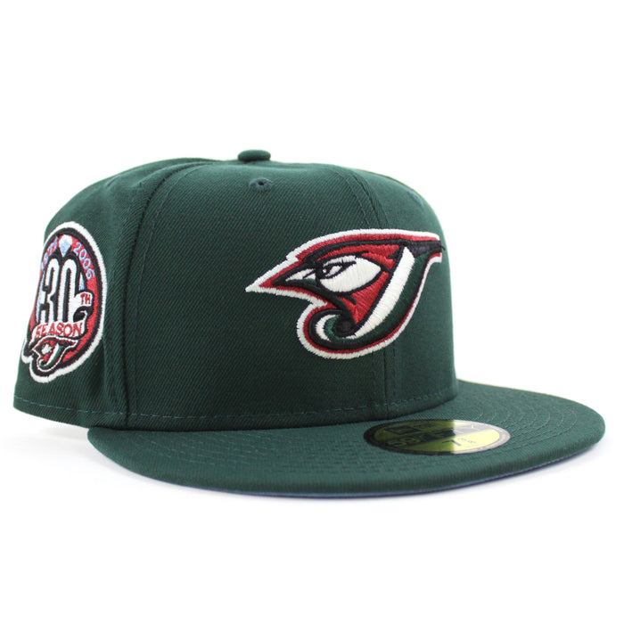 Toronto Blue Jays 30th Anniversary New Era 59Fifty Fitted Hat (GITD Dark Green Sky Blue Under Brim)