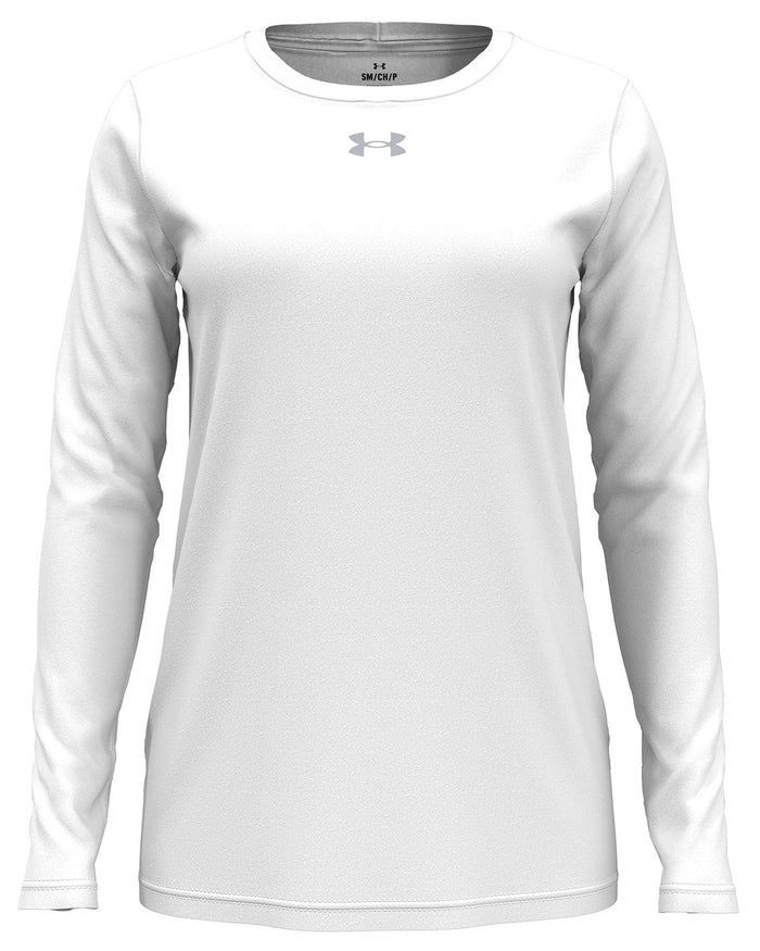 Under Armour Ladies Team Tech Long-Sleeve T-Shirt-Under Armour-White-XS-Thread Logic