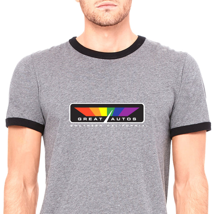 Unisex T-shirt - Great Autos Ringer - Heather Grey - Destination PSP