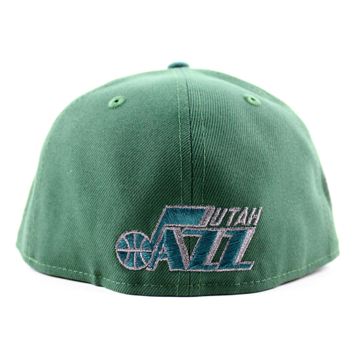 Utah Jazz NBA New Era 59Fifty Fitted Hat (Green Turquoise Khaki Under Brim)