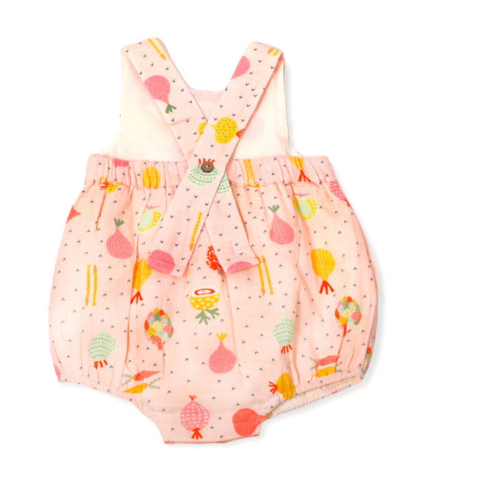 Veggie Salad Peter Pan Bubble Romper (Organic Muslin) -Viverano Organics