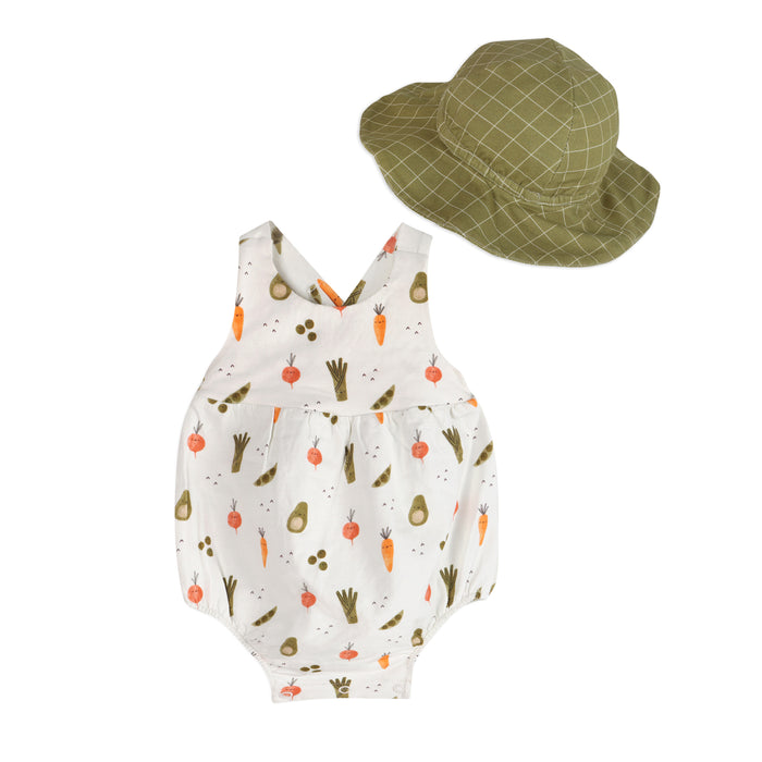 Veggies Baby Strappy Bodysuit + Hat Set (Organic Jersey)