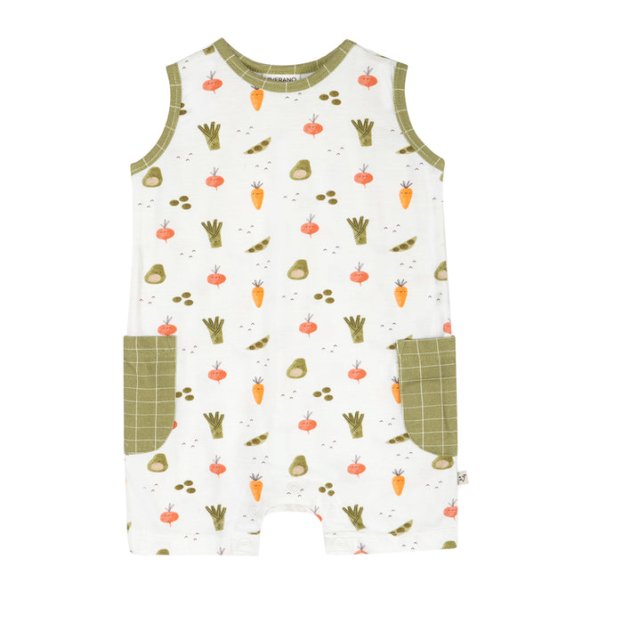 Veggies Side Pocket Baby Romper (Organic Jersey)