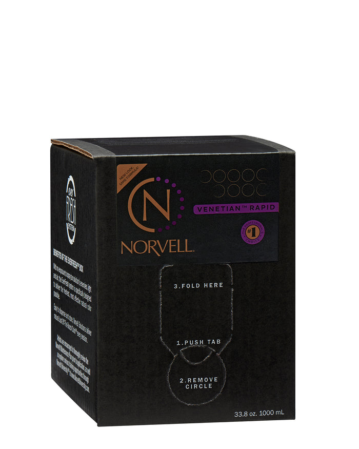 Front view Norvell Venetian Rapid, Professional Spray Tan Solution 34oz Ever-Fresh Box on a white background